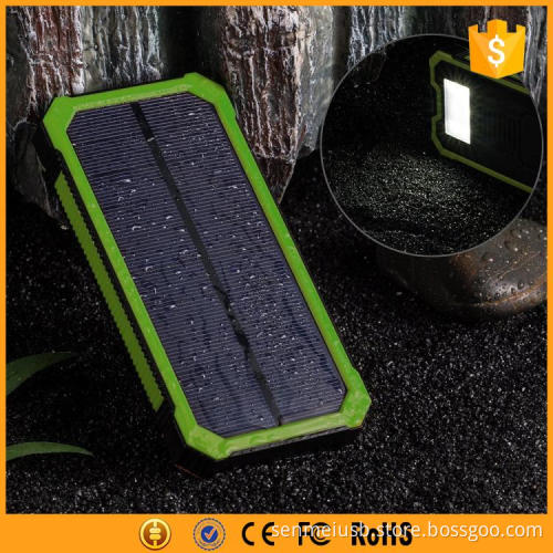12000 mah solar power bank external battery with metal clip and led light